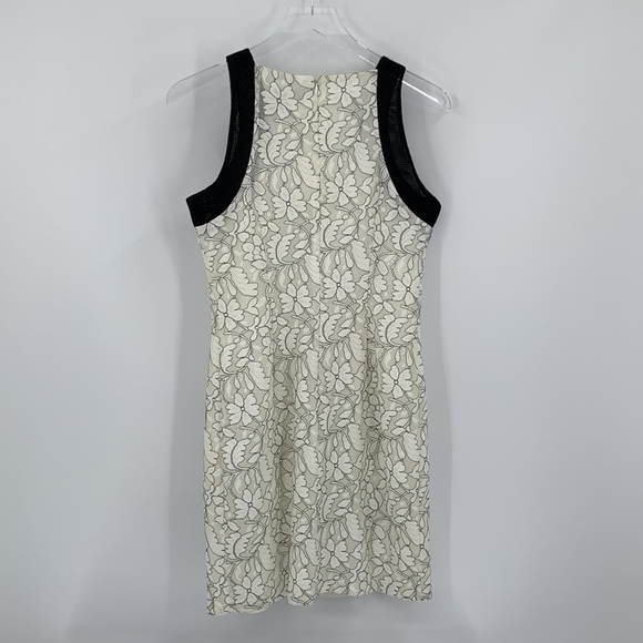 Belle Badgley Mischka Sadie white lace shift sheath dress black mesh new 6 - Picture 3 of 4